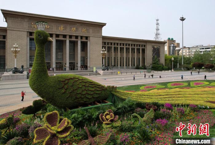 圖為航拍花壇。(無人機照片) 翟羽佳 攝