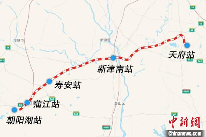 成都鐵路樞紐天府至朝陽湖段線路圖。　國鐵集團(tuán)供圖