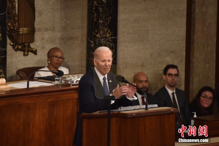 當(dāng)?shù)貢r間2月7日晚，美國總統(tǒng)拜登在國會發(fā)表其任內(nèi)第二次國情咨文演講。圖/<a target='_blank' href='/' _fcksavedurl='/'><p  align=