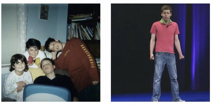 左為童年奧特曼與兄弟姐妹的合影。右為23歲時的奧特曼。圖源：Youtube