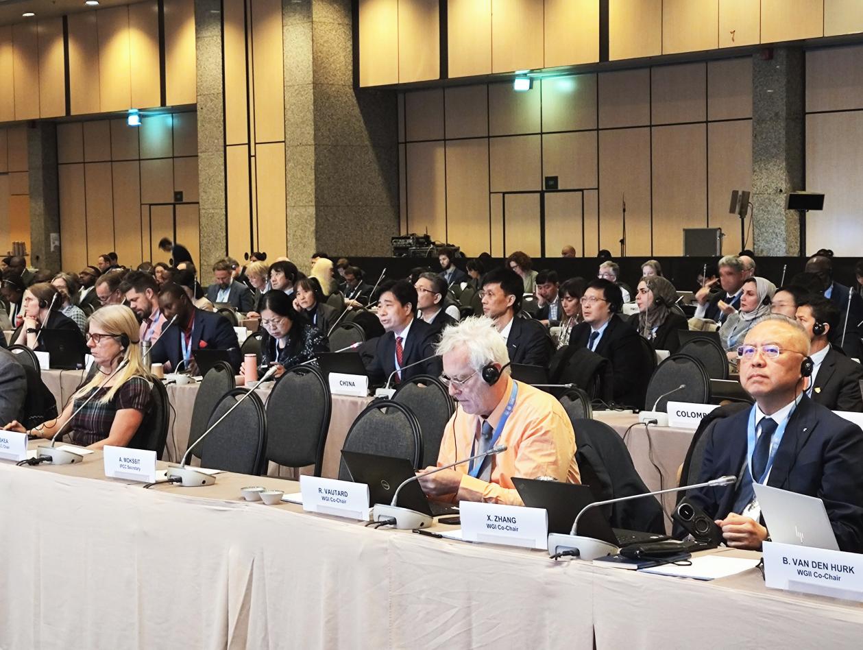 聯(lián)合國政府間氣候變化專門委員會（IPCC）第60次全會現(xiàn)場。中國氣象局供圖