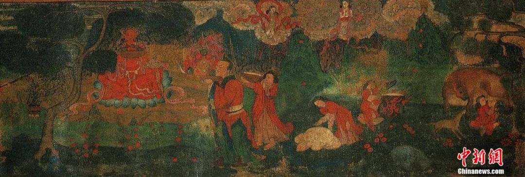 14世紀(jì)唐卡卷軸畫《女神》局部。<a target='_blank' href='/'><p  align=