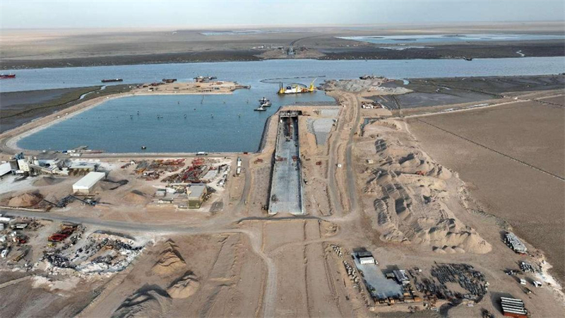 施工現(xiàn)場(chǎng)一景。中交天津航道局有限公司供圖