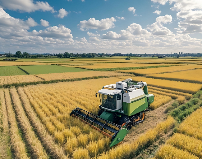 河南省信陽(yáng)市羅山縣水稻種植戶抓住有利天氣搶收水稻。黃錢(qián)錢(qián)攝