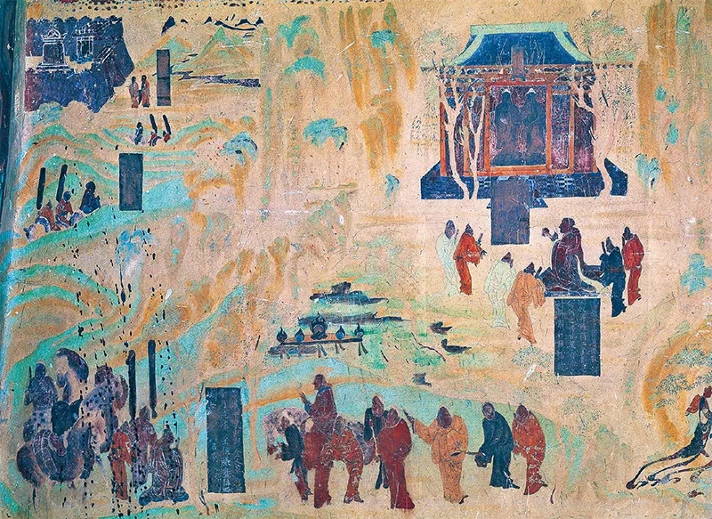 圖為莫高窟第323窟《張騫出使西域圖》。敦煌研究院供圖