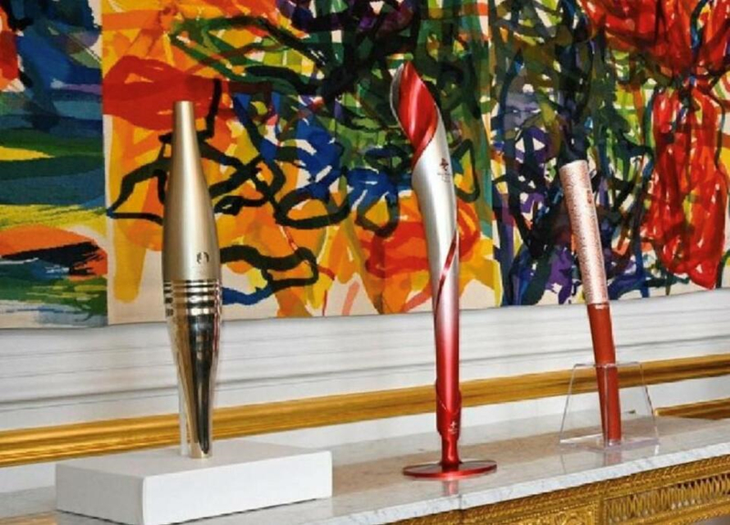 中法元首互贈的奧運火炬。