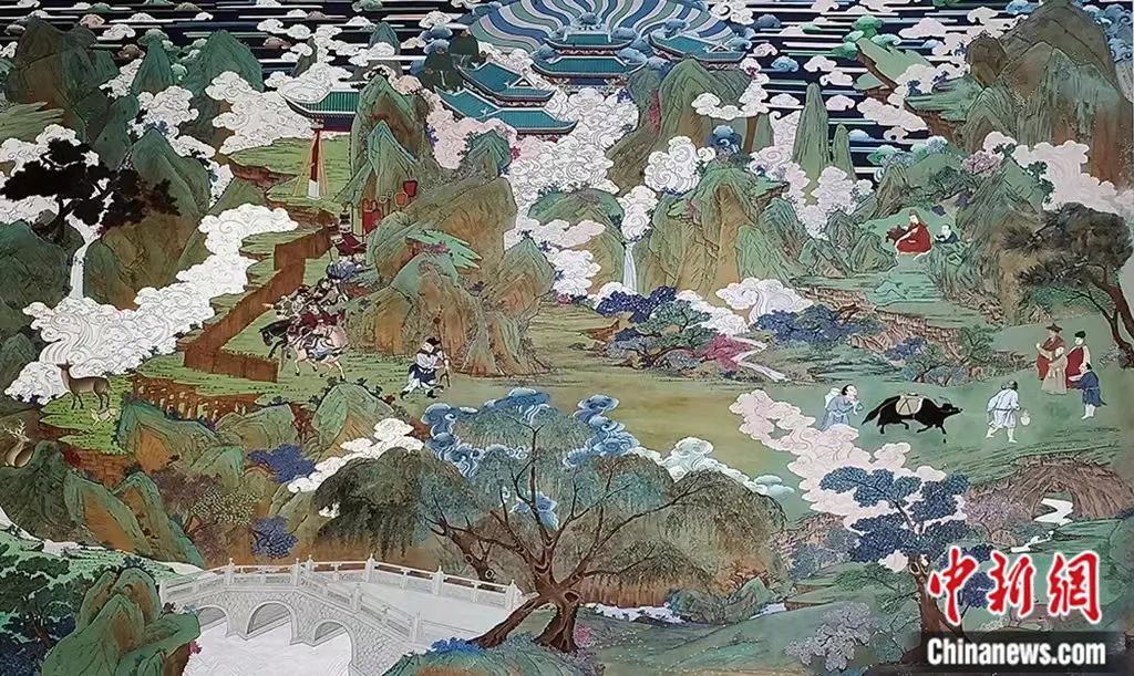 臨摹、補繪的青海瞿曇寺壁畫。受訪者 供圖