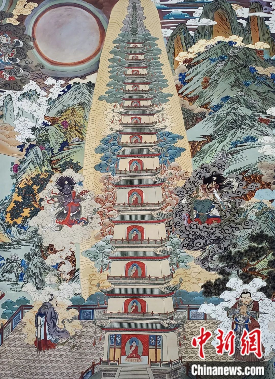 臨摹、補(bǔ)繪的青海瞿曇寺壁畫。受訪者 供圖