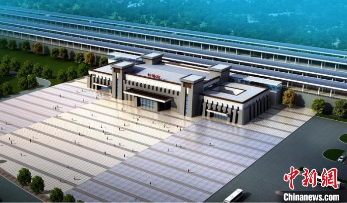成蘭鐵路松潘站設計效果圖。　中鐵八局供圖