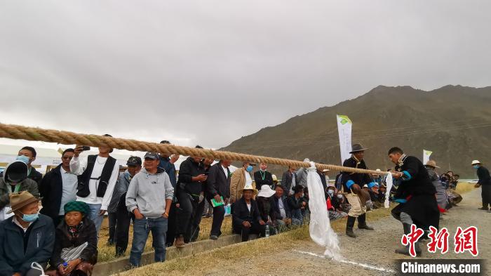 圖為當日進行的農(nóng)事趣味運動會?！垈?攝