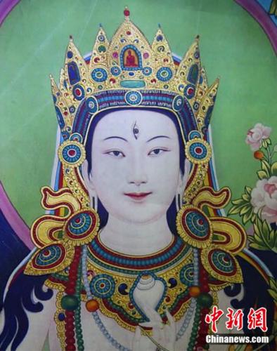 安多強巴繪制的《度母》唐卡。<a target='_blank' href='/'><p  align=