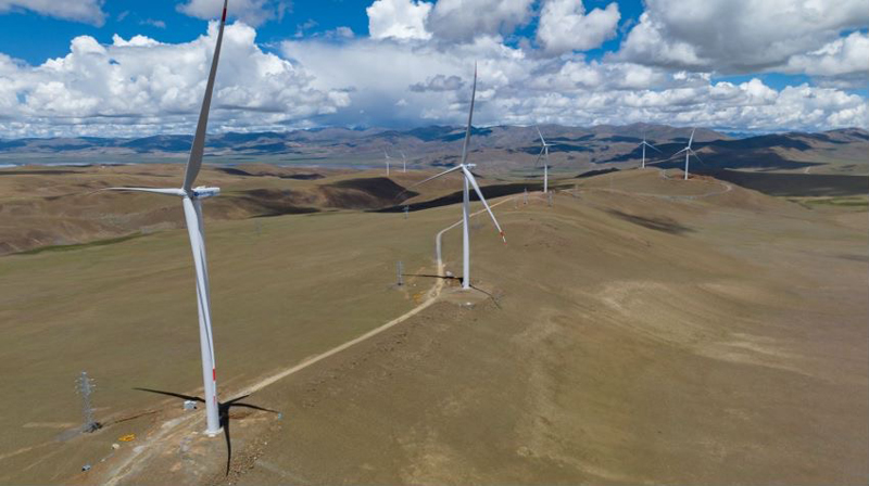 西藏措美哲古風(fēng)電場(chǎng)。受訪(fǎng)者供圖