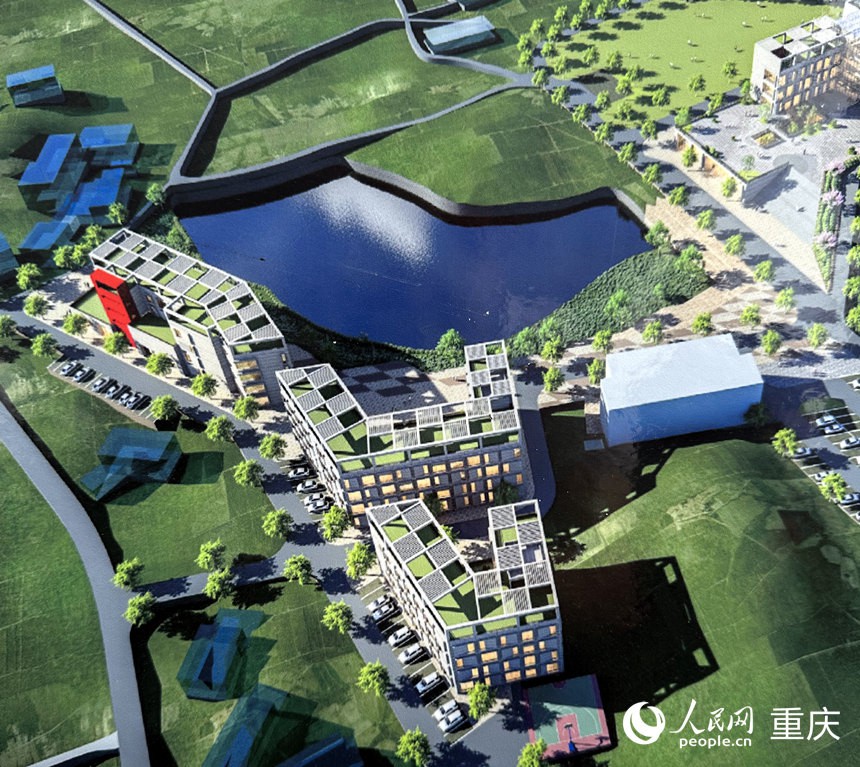 中國農(nóng)業(yè)科學(xué)院蔬菜花卉研究所西南研發(fā)中心效果圖。人民網(wǎng)記者 劉政寧攝